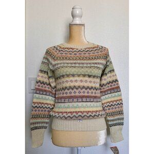 Vintage Bananas Knits w/ Apeel Sweater By Nancy Bossio Size Small Earthtones NWT